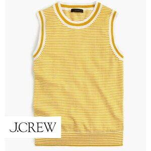 J. Crew Yellow White Striped Sweater Shell Vest
